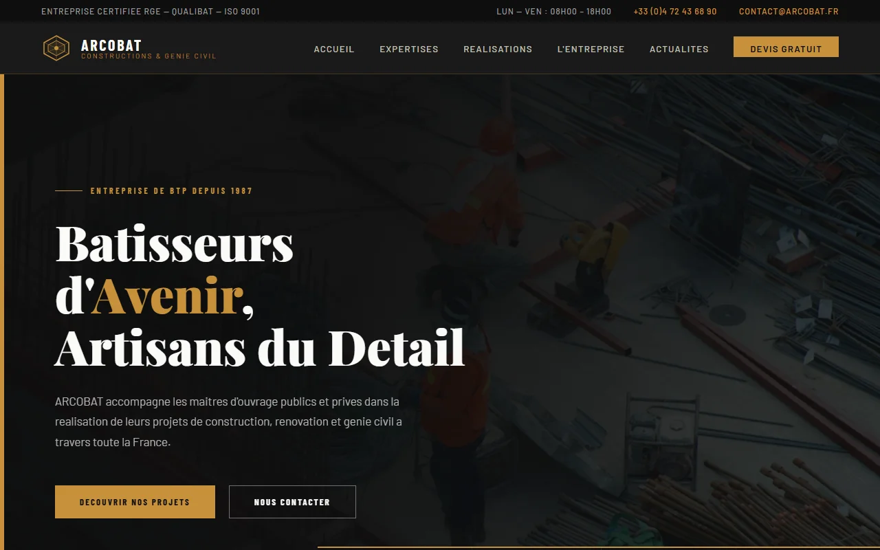 Aperçu du projet ARCOBAT Constructions
