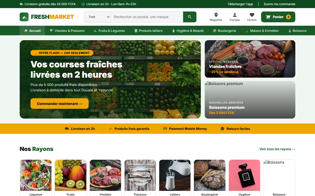 Aperçu du projet SuperMarché en ligne